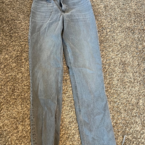 Abercrombie and Fitch curve love 90's straight ultra high rise gray jeans size 4 - Picture 2 of 5
